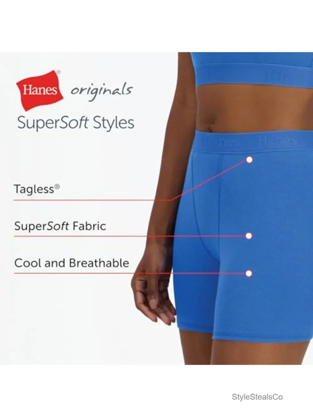 Women's 2-Piece Lounge Set: Crop Top & Boxer Shorts, Supersoft Viscose Cotton